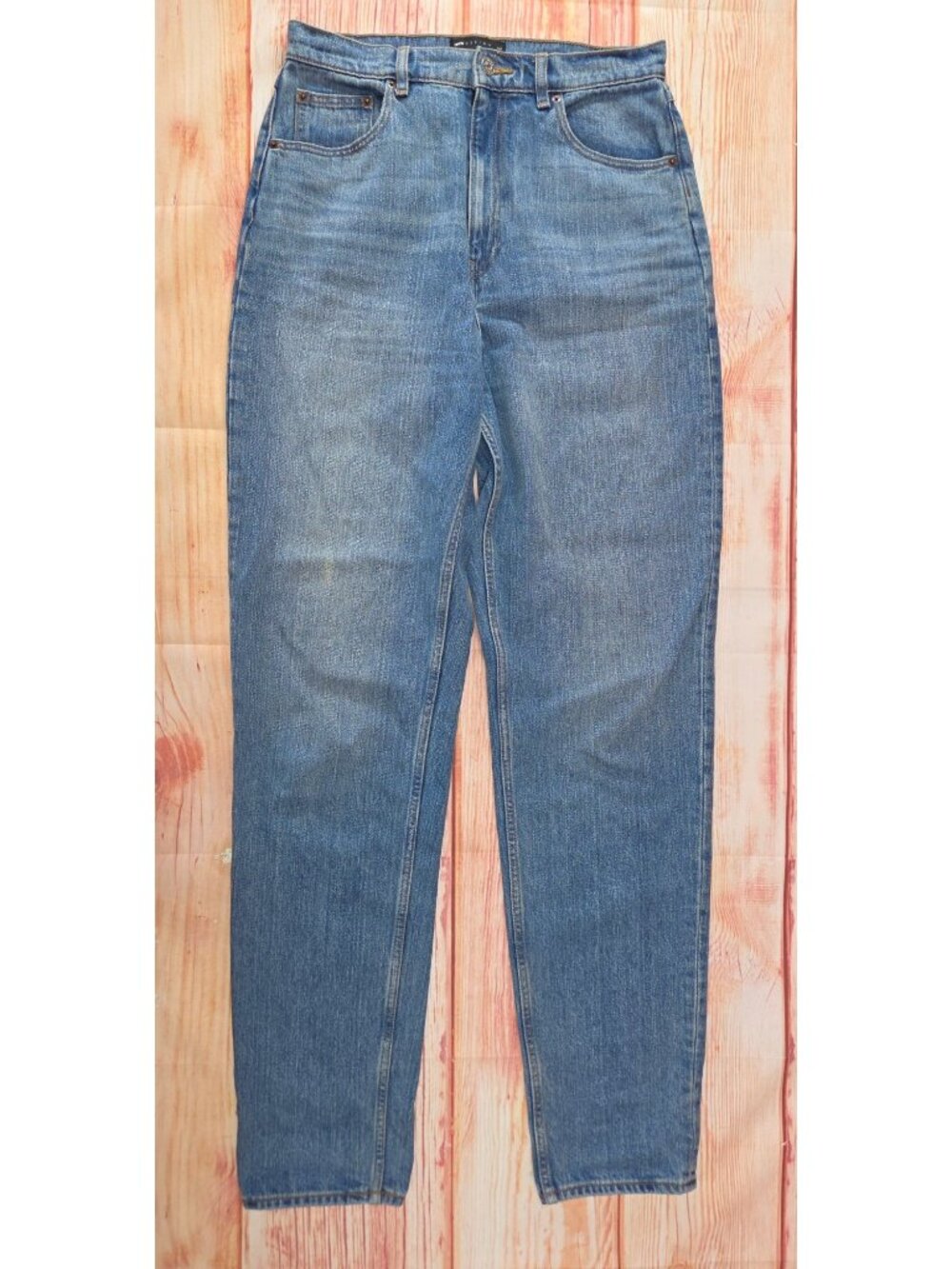 ASOS Tall High-Waisted Blue Straight Denim Jeans Size 30x36